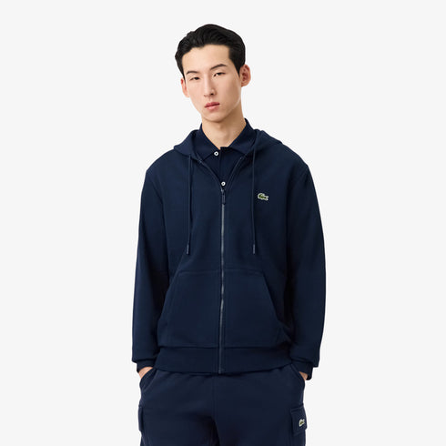 LACOSTE Classic Fit Zip-Up Fleece Sweatshirt Mens Apparel